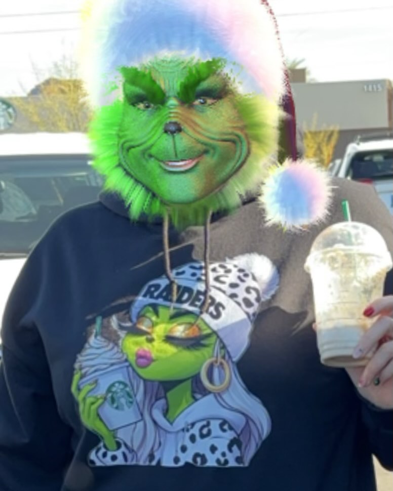 Lady Grinch Vegas Football Sweatshirt