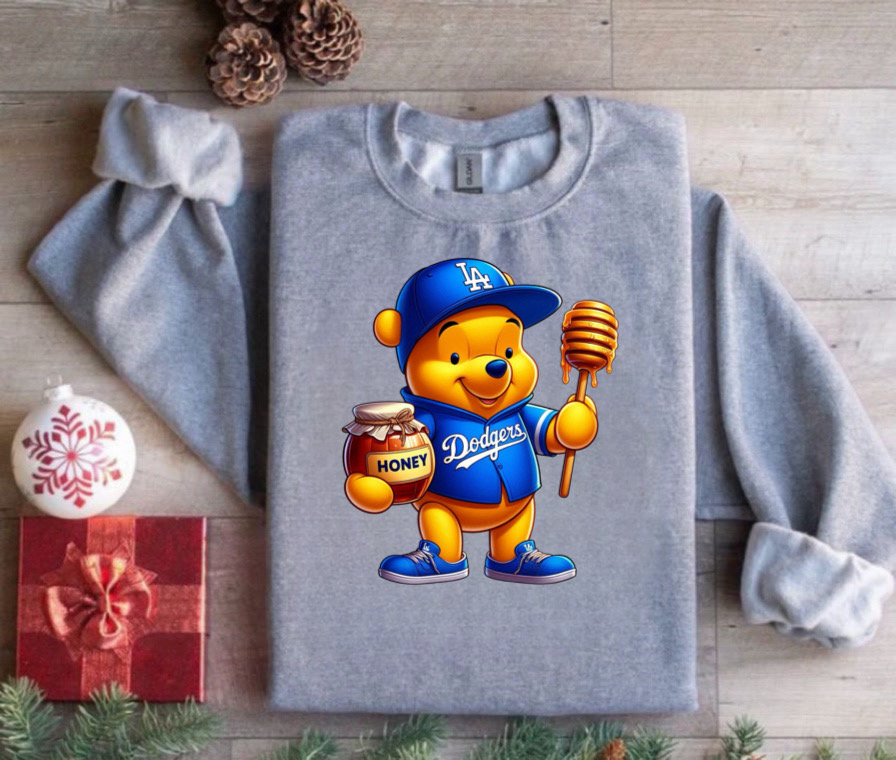 Poo Bear LA Dodgers Batter Up Honey Sweatshirt