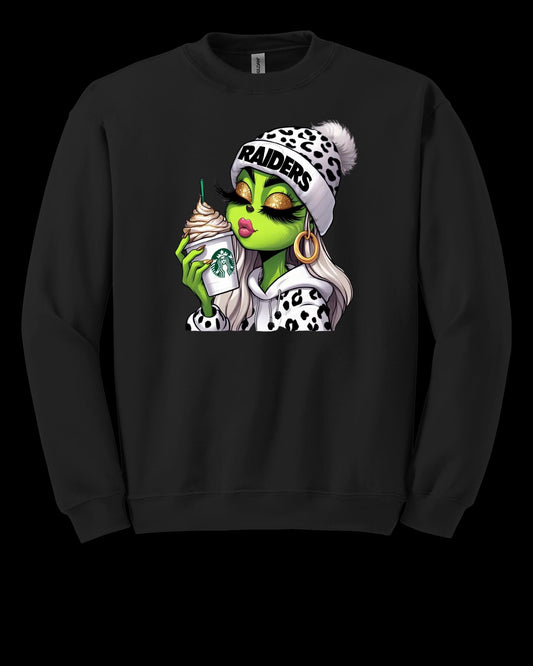 Lady Grinch Vegas Football Sweatshirt