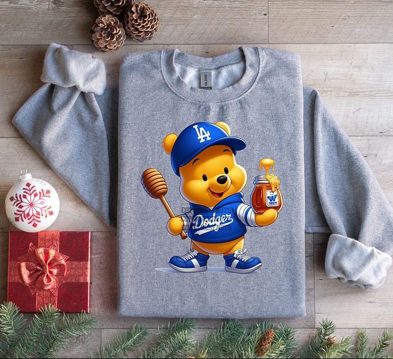 Poo Bear LA Dodgers Batter Up Honey Sweatshirt